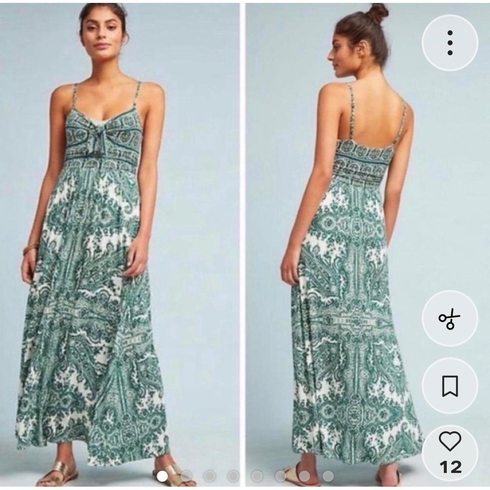 Moulinette Soeurs Green Paisley Tie Front Maxi Dress Brisbane Size M